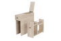 Hanah Home Armario de Baño Travertino, Mueble Auxiliar Elegante con 2 Cajones y Estanterías, Tablero de Partículas Melamina 18mm, Color Travertino